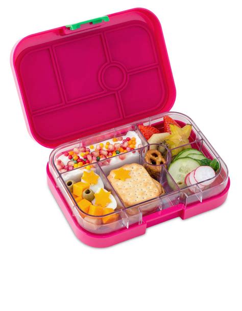 pink lunch box with compartments